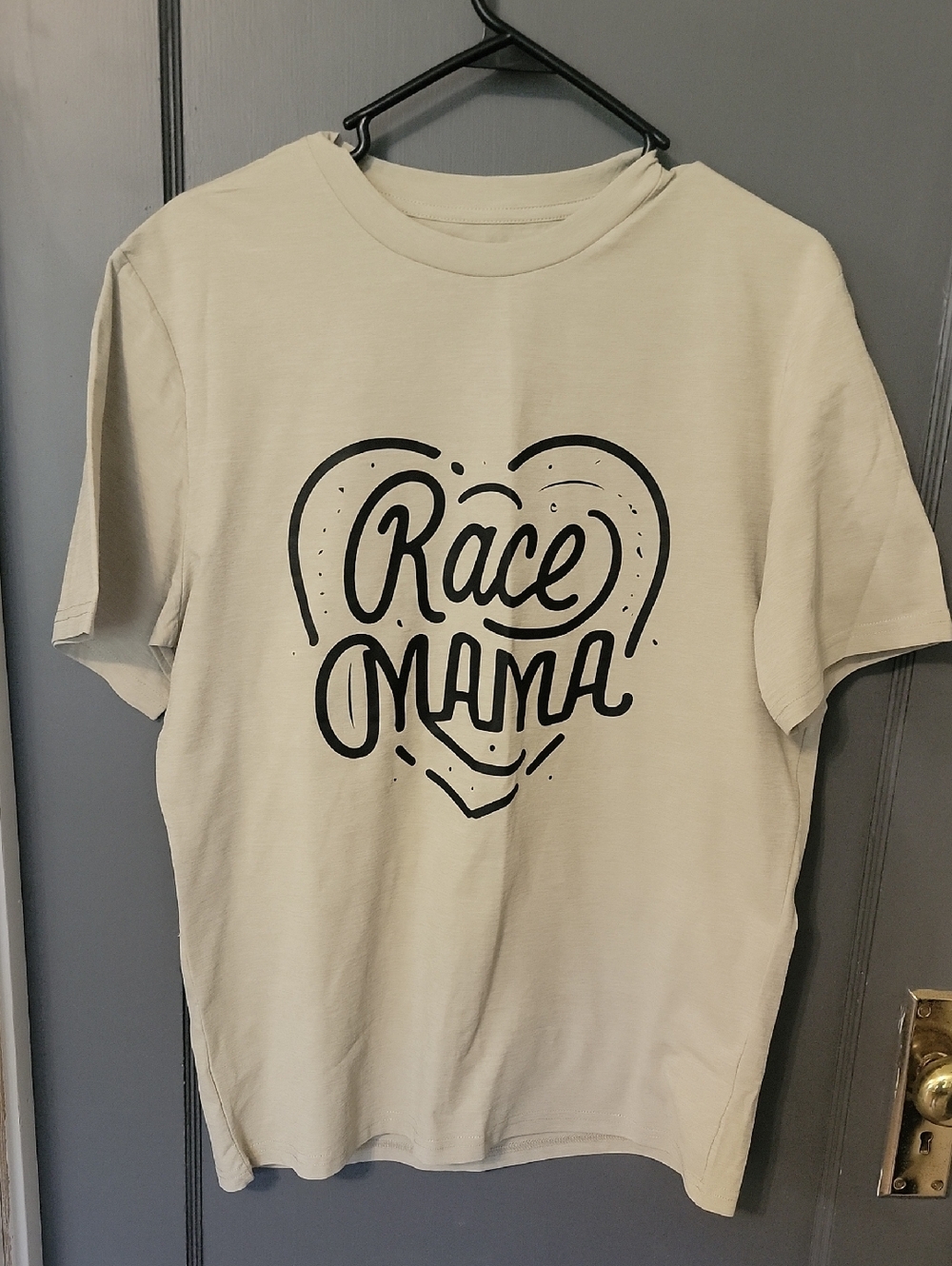 Race Mama Graphic Tee - Cream with Black Print